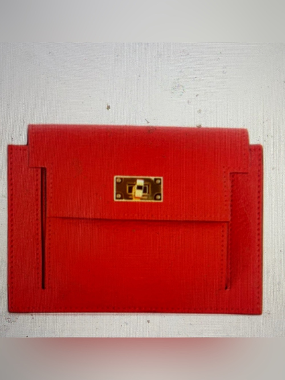 Hermes Kelly Pocket Leather Wallet with Gold Turn-Lock